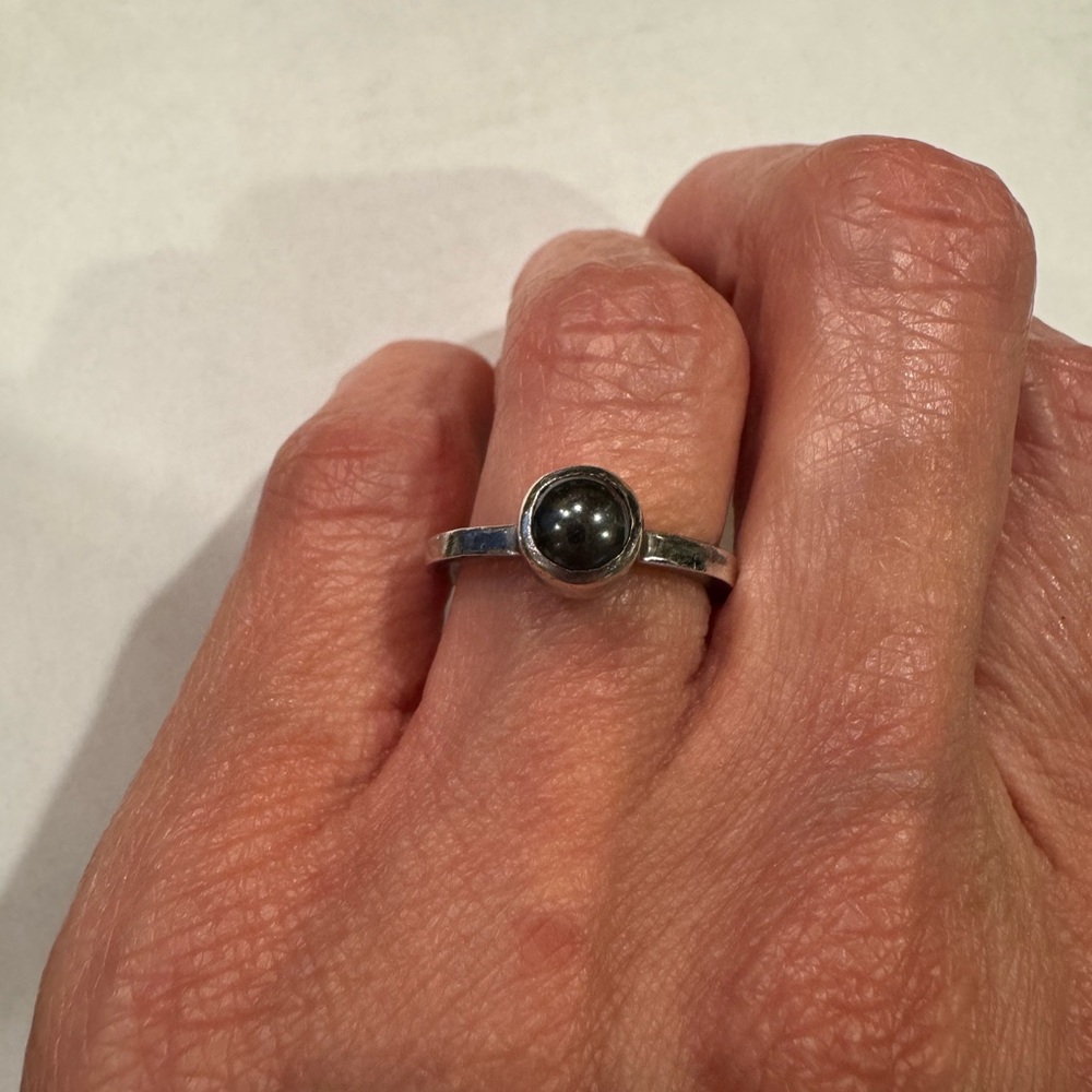 Retired Mignon Faget Sterling Silver Meridian Ring - moonstone- size 5